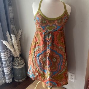 Patterned Halter Dress.